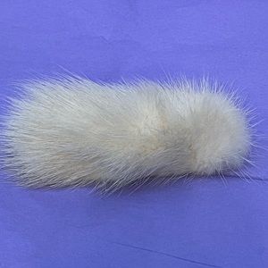 Handmade Alaska Native Barrette White Fox Fur